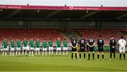 7 May 2021; Cork City and Wexford players observe a minutes silence for the late Alan Keely before the SSE Airtricity League First Division match between Cork City and Wexford at Turners Cross in Cork. Photo by Michael P Ryan/Sportsfile
