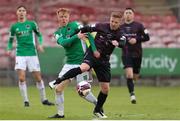 7 May 2021; Karl Manahan of Wexford in action against Alec Byrne of Cork City during the SSE Airtricity League First Division match between Cork City and Wexford at Turners Cross in Cork. Photo by Michael P Ryan/Sportsfile