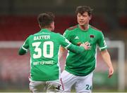 7 May 2021; Cian Murphy of Cork City, right, celebrates with team-mate Jack Baxter after scoring his side's first goal during the SSE Airtricity League First Division match between Cork City and Wexford at Turners Cross in Cork. Photo by Michael P Ryan/Sportsfile