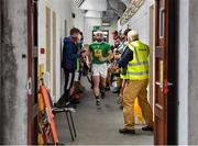 8 May 2021; Derek McNicholas of Westmeath leads his side out to the pitch before the Allianz Hurling League Division 1 Group A Round 1 match between Westmeath and Galway at TEG Cusack Park in Mullingar, Westmeath. Photo by Eóin Noonan/Sportsfile