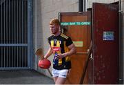 8 May 2021; Kilkenny captain Adrian Mullen leads his team-mates to the pitch before the Allianz Hurling League Division 1 Group B Round 1 match between Dublin and Kilkenny at Parnell Park in Dublin. Photo by Piaras Ó Mídheach/Sportsfile