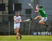 8 May 2021; Aidan Harte of Galway in action against Niall O'Brien of Westmeath during the Allianz Hurling League Division 1 Group A Round 1 match between Westmeath and Galway at TEG Cusack Park in Mullingar, Westmeath. Photo by Eóin Noonan/Sportsfile