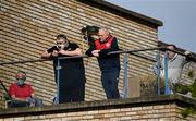 8 May 2021; St Patrick's Athletic supporters look on from a balcony before the SSE Airtricity League Premier Division match between St Patrick's Athletic and Shamrock Rovers at Richmond Park in Dublin. Photo by Harry Murphy/Sportsfile