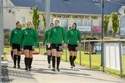 8 May 2021; Peamount United players on the way out to the warm up before the SSE Airtricity Women's National League match between Peamount United and Athlone Town at PLR Park in Greenogue, Dublin. Photo by Matt Browne/Sportsfile