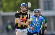 8 May 2021; John Donnelly of Kilkenny shoots under pressure from Seán Moran of Dublin during the Allianz Hurling League Division 1 Group B Round 1 match between Dublin and Kilkenny at Parnell Park in Dublin. Photo by Piaras Ó Mídheach/Sportsfile