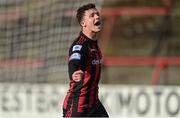 8 May 2021; Ali Coote of Bohemians celebrates after scoring his side's third goal during the SSE Airtricity League Premier Division match between Bohemians and Finn Harps at Dalymount Park in Dublin. Photo by Seb Daly/Sportsfile