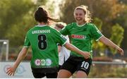 8 May 2021; Sadhbh Doyle, left, of Peamount United celebrates after scoring her side's first goal with team-mate Eleanor Ryan-Doyle during the SSE Airtricity Women's National League match between Peamount United and Athlone Town at PLR Park in Greenogue, Dublin. Photo by Matt Browne/Sportsfile