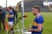 8 May 2021; Tipperary Man of the Match recipients Dan McCormack, right, and Jason Forde are interviewed after the Allianz Hurling League Division 1 Group A Round 1 match between Limerick and Tipperary at LIT Gaelic Grounds in Limerick. Photo by Stephen McCarthy/Sportsfile