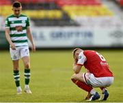 8 May 2021; Jamie Lennon of St Patrick's Athletic reacts  following his side's defeat in the SSE Airtricity League Premier Division match between St Patrick's Athletic and Shamrock Rovers at Richmond Park in Dublin. Photo by Harry Murphy/Sportsfile