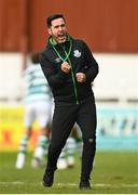 8 May 2021; Shamrock Rovers manager Stephen Bradley celebrates after Danny Mandroiu of Shamrock Rovers scores a late goal for his side during the SSE Airtricity League Premier Division match between St Patrick's Athletic and Shamrock Rovers at Richmond Park in Dublin. Photo by Eóin Noonan/Sportsfile