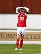 8 May 2021; Chris Forrester of St Patrick's Athletic reacts after Danny Mandroiu of Shamrock Rovers scores a late goal for his side during the SSE Airtricity League Premier Division match between St Patrick's Athletic and Shamrock Rovers at Richmond Park in Dublin. Photo by Eóin Noonan/Sportsfile