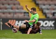 8 May 2021; Tony McNamee of Finn Harps is tackled by Rory Feely of Bohemians during the SSE Airtricity League Premier Division match between Bohemians and Finn Harps at Dalymount Park in Dublin. Photo by Seb Daly/Sportsfile