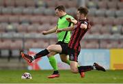 8 May 2021; Tony McNamee of Finn Harps in action against Rory Feely of Bohemians during the SSE Airtricity League Premier Division match between Bohemians and Finn Harps at Dalymount Park in Dublin. Photo by Seb Daly/Sportsfile