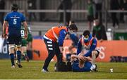 8 May 2021; Ciarán Frawley of Leinster receives treatment during the Guinness PRO14 Rainbow Cup match between Connacht and Leinster at The Sportsground in Galway.  Photo by David Fitzgerald/Sportsfile