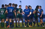 8 May 2021; Leinster players, including Tadhg Furlong, centre, shake hands with Connacht players following the Guinness PRO14 Rainbow Cup match between Connacht and Leinster at The Sportsground in Galway.  Photo by David Fitzgerald/Sportsfile