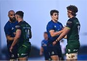 8 May 2021; Leinster players, Garry Ringrose, right, and Scott Fardy shake hands with Connacht players Peter Sullivan, left, and Cian Prendergast following the Guinness PRO14 Rainbow Cup match between Connacht and Leinster at The Sportsground in Galway.  Photo by David Fitzgerald/Sportsfile