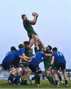 8 May 2021; Gavin Thornbury of Connacht wins a lineout during the Guinness PRO14 Rainbow Cup match between Connacht and Leinster at The Sportsground in Galway. Photo by Brendan Moran/Sportsfile