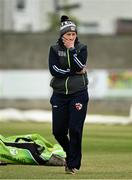 9 May 2021; Typhoons head coach Clare Shillington before the third match of the Arachas Super 50 Cup between Scorchers and Typhoons at Rush Cricket Club in Rush, Dublin. Photo by Harry Murphy/Sportsfile