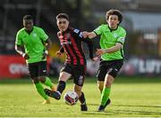 8 May 2021; Dawson Devoy of Bohemians in action against Barry McNamee of Finn Harps during the SSE Airtricity League Premier Division match between Bohemians and Finn Harps at Dalymount Park in Dublin. Photo by Seb Daly/Sportsfile