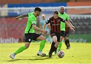 8 May 2021; Ross Tierney of Bohemians in action against Kosovar Sadiki of Finn Harps during the SSE Airtricity League Premier Division match between Bohemians and Finn Harps at Dalymount Park in Dublin. Photo by Seb Daly/Sportsfile