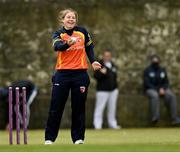 9 May 2021; Cara Murray of Scorchers reacts to running out Amy Hunter of Typhoons during the third match of the Arachas Super 50 Cup between Scorchers and Typhoons at Rush Cricket Club in Rush, Dublin. Photo by Harry Murphy/Sportsfile