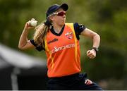 9 May 2021; Ashlee King of Scorchers during the third match of the Arachas Super 50 Cup between Scorchers and Typhoons at Rush Cricket Club in Rush, Dublin. Photo by Harry Murphy/Sportsfile