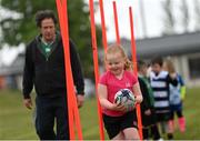 9 May 2021; Mia Murphy-Conway during Longford Minis rugby training at Longford RFC in Longford. Photo by Ramsey Cardy/Sportsfile