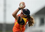 9 May 2021; Ashlee King of Scorchers catches out Jane Maguire of Typhoons during the third match of the Arachas Super 50 Cup between Scorchers and Typhoons at Rush Cricket Club in Rush, Dublin. Photo by Harry Murphy/Sportsfile