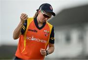 9 May 2021; Ashlee King of Scorchers catches out Jane Maguire of Typhoons during the third match of the Arachas Super 50 Cup between Scorchers and Typhoons at Rush Cricket Club in Rush, Dublin. Photo by Harry Murphy/Sportsfile
