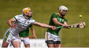 9 May 2021; Gavin McGowan of Meath in action against Ross Ravenhill of Offaly during the Allianz Hurling League Division 2A Round 1 match between Meath and Offaly at Páirc Táilteann in Navan, Meath. Photo by Ben McShane/Sportsfile