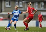 9 May 2021; Cara Griffin of Treaty United in action against Jessie Stapleton of Shelbourne during the SSE Airtricity Women's National League match between Treaty United and Shelbourne at Jackman Park in Limerick. Photo by Eóin Noonan/Sportsfile