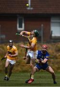 9 May 2021; Niall McKenna of Antrim in action against Liam Corry of Clare during the Allianz Hurling League Division 1 Group B Round 1 match between Antrim and Clare at Corrigan Park in Belfast, Antrim. Photo by David Fitzgerald/Sportsfile