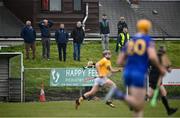 9 May 2021; Former Antrim player Terrence 'Sambo' McNaughton, second from left, looks on in the final minutes during the Allianz Hurling League Division 1 Group B Round 1 match between Antrim and Clare at Corrigan Park in Belfast, Antrim. Photo by David Fitzgerald/Sportsfile