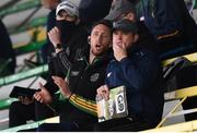9 May 2021; Offaly manager Michael Fennelly, left, and selector Michael Kavanagh watch from the stand during the Allianz Hurling League Division 2A Round 1 match between Meath and Offaly at Páirc Táilteann in Navan, Meath. Photo by Ben McShane/Sportsfile