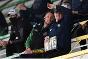 9 May 2021; Offaly manager Michael Fennelly, left, and selector Michael Kavanagh watch from the stand during the Allianz Hurling League Division 2A Round 1 match between Meath and Offaly at Páirc Táilteann in Navan, Meath. Photo by Ben McShane/Sportsfile
