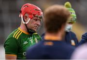 9 May 2021; Jack Regan of Meath in the team huddle after his side's defeat in the Allianz Hurling League Division 2A Round 1 match between Meath and Offaly at Páirc Táilteann in Navan, Meath. Photo by Ben McShane/Sportsfile