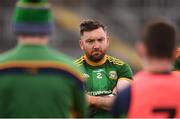 9 May 2021; Michael Burke of Meath in the team huddle after his side's defeat in the Allianz Hurling League Division 2A Round 1 match between Meath and Offaly at Páirc Táilteann in Navan, Meath. Photo by Ben McShane/Sportsfile