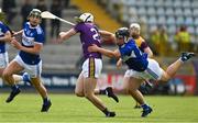 9 May 2021; Rory O'Connor of Wexford is fouled by Lee Cleere of Laois resulting in a penalty for Wexford and a yellow card and sin binning for Cleereduring the Allianz Hurling League Division 1 Group B Round 1 match between Wexford and Laois at Chadwicks Wexford Park in Wexford. Photo by Brendan Moran/Sportsfile