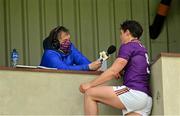 9 May 2021; South East Radio commentator Liam Spratt interviews man of the match Gavin Bailey of Wexford after the Allianz Hurling League Division 1 Group B Round 1 match between Wexford and Laois at Chadwicks Wexford Park in Wexford. Photo by Brendan Moran/Sportsfile