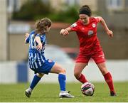 9 May 2021; Ciara Grant of Shelbourne in action against Aoife Horgan of Treaty United during the SSE Airtricity Women's National League match between Treaty United and Shelbourne at Jackman Park in Limerick. Photo by Eóin Noonan/Sportsfile