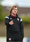 9 May 2021; Treaty United manager Niall Connolly during the SSE Airtricity Women's National League match between Treaty United and Shelbourne at Jackman Park in Limerick. Photo by Eóin Noonan/Sportsfile