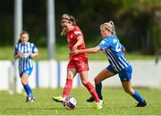 9 May 2021; Jamie Finn of Shelbourne in action against Jesse Mendez of Treaty United during the SSE Airtricity Women's National League match between Treaty United and Shelbourne at Jackman Park in Limerick. Photo by Eóin Noonan/Sportsfile