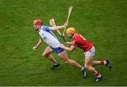 9 May 2021; Calum Lyons of Waterford has his shirt pulled by Billy Hennessy of Cork during the Allianz Hurling League Division 1 Group A Round 1 match between Cork and Waterford at Páirc Ui Chaoimh in Cork. Photo by Stephen McCarthy/Sportsfile