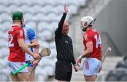 9 May 2021; Referee Seán Cleere in conversation with Patrick Horgan of Cork during the Allianz Hurling League Division 1 Group A Round 1 match between Cork and Waterford at Páirc Ui Chaoimh in Cork. Photo by Piaras Ó Mídheach/Sportsfile