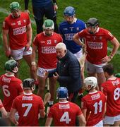 9 May 2021; Cork selector Ger Cunningham speaks to players during a water break during the Allianz Hurling League Division 1 Group A Round 1 match between Cork and Waterford at Páirc Ui Chaoimh in Cork. Photo by Stephen McCarthy/Sportsfile