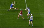 9 May 2021; Shane Kingston of Cork shoots to score his side's third goal despite the efforts of Waterford goalkeeper Billy Nolan, Shane Fives, 17, and Conor Prunty, 3, during the Allianz Hurling League Division 1 Group A Round 1 match between Cork and Waterford at Páirc Ui Chaoimh in Cork. Photo by Stephen McCarthy/Sportsfile