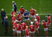 9 May 2021; Cork players during a water break in the Allianz Hurling League Division 1 Group A Round 1 match between Cork and Waterford at Páirc Ui Chaoimh in Cork. Photo by Stephen McCarthy/Sportsfile