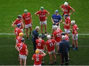 9 May 2021; Cork manager Kieran Kingston speaks to his team during a water break during the Allianz Hurling League Division 1 Group A Round 1 match between Cork and Waterford at Páirc Ui Chaoimh in Cork. Photo by Stephen McCarthy/Sportsfile