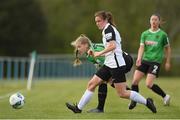 8 May 2021; Emma Donohoe of Athlone Town in action against Orlaith Fitzpatrick of Peamount United during the SSE Airtricity Women's National League match between Peamount United and Athlone Town at PLR Park in Greenogue, Dublin. Photo by Matt Browne/Sportsfile