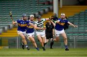 8 May 2021; Conor Boylan of Limerick in action against Jason Forde, left, Bryan O'Meara and Seamus Kennedy of Tipperary, right, during the Allianz Hurling League Division 1 Group A Round 1 match between Limerick and Tipperary at LIT Gaelic Grounds in Limerick. Photo by Ray McManus/Sportsfile